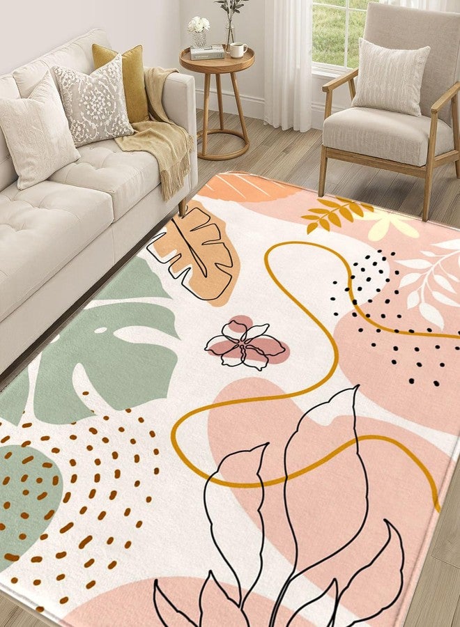KAPLIPE 3x5 Boho Entryway Rug, Fall Thanksgiving Flower Area Rugs for Living Room, Floral Carpet for Girl Bedroom, Washable Kids Nursery Rugs for Classroom Decor Non-Slip Kids Playroom Rugs Mats - Image 1
